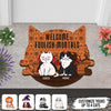 Welcome Foolish Mortals Cat Personalized Custom Shaped Doormat, Halloween Gift for Cat Lovers, Cat Mom, Cat Dad - CD001PS14 - BMGifts