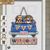 Welcome USA Dog Personalized Custom Shaped Wooden Sign, US Independence Day Gift for Dog Lovers, Dog Dad, Dog Mom - CS001PS14 - BMGifts