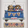 Welcome USA Dog Personalized Custom Shaped Wooden Sign, US Independence Day Gift for Dog Lovers, Dog Dad, Dog Mom - CS001PS14 - BMGifts