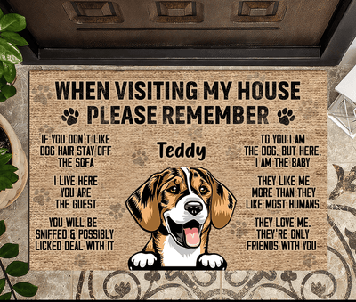 When Visting Our House Dog Personalized Doormat, Personalized Gift for Dog Lovers, Dog Dad, Dog Mom - DM003PS14 - BMGifts