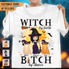 Witch By Birth Bitch By Choice Cat Personalized Shirt, Halloween Gift for Cat Lovers, Cat Mom, Cat Dad - TSB30PS02 - BMGifts