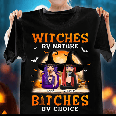 Witches By Nature Bitches By Choice Bestie Personalized Shirt, Halloween Gift for Besties, Sisters, Best Friends, Siblings - TSA95PS02 - BMGifts