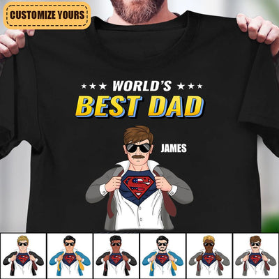 World's Best Dad Father Personalized Shirt, Personalized Father's Day Gift for Dad, Papa, Parents, Father, Grandfather - TS921PS01 - BMGifts