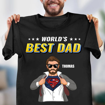 World's Best Dad Father Personalized Shirt, Personalized Father's Day Gift for Dad, Papa, Parents, Father, Grandfather - TS921PS01 - BMGifts