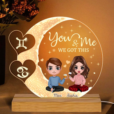 You & Me We Got This Zodiac Personalized Plaque LED Night Light, Zodiac Sign Astrology Gifts for Her - LP002PS02 - BMGifts