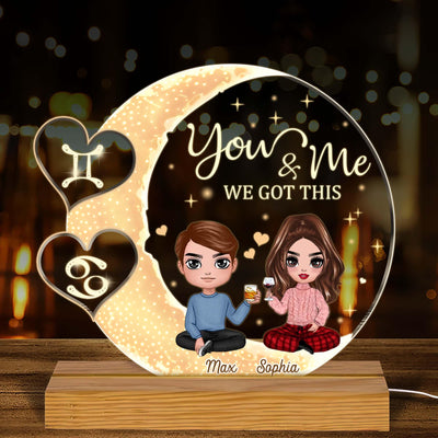 You & Me We Got This Zodiac Personalized Plaque LED Night Light, Zodiac Sign Astrology Gifts for Her - LP002PS02 - BMGifts