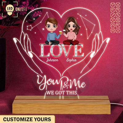 You & Me We Got This Zodiac Personalized Plaque LED Night Light, Zodiac Sign Astrology Gifts for Her - LP002PS14 - BMGifts