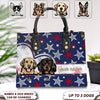 4th July Star Background Dog Personalized Leather Handbag, Personalized Gift for Dog Lovers, Dog Dad, Dog Mom - LD305PS06 - BMGifts