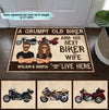 A Cool Biker Couple Live Here Motocycle Personalized Doormat - DM018PS01 - BMGifts