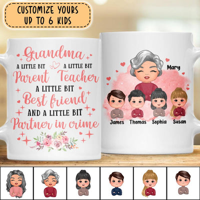 A Little Bit Grandma Personalized Mug, Mother’s Day Gift for Nana, Grandma, Grandmother, Grandparents - MG115PS02 - BMGifts