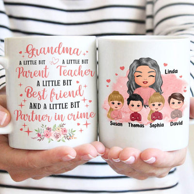 A Little Bit Grandma Personalized Mug, Mother’s Day Gift for Nana, Grandma, Grandmother, Grandparents - MG115PS02 - BMGifts