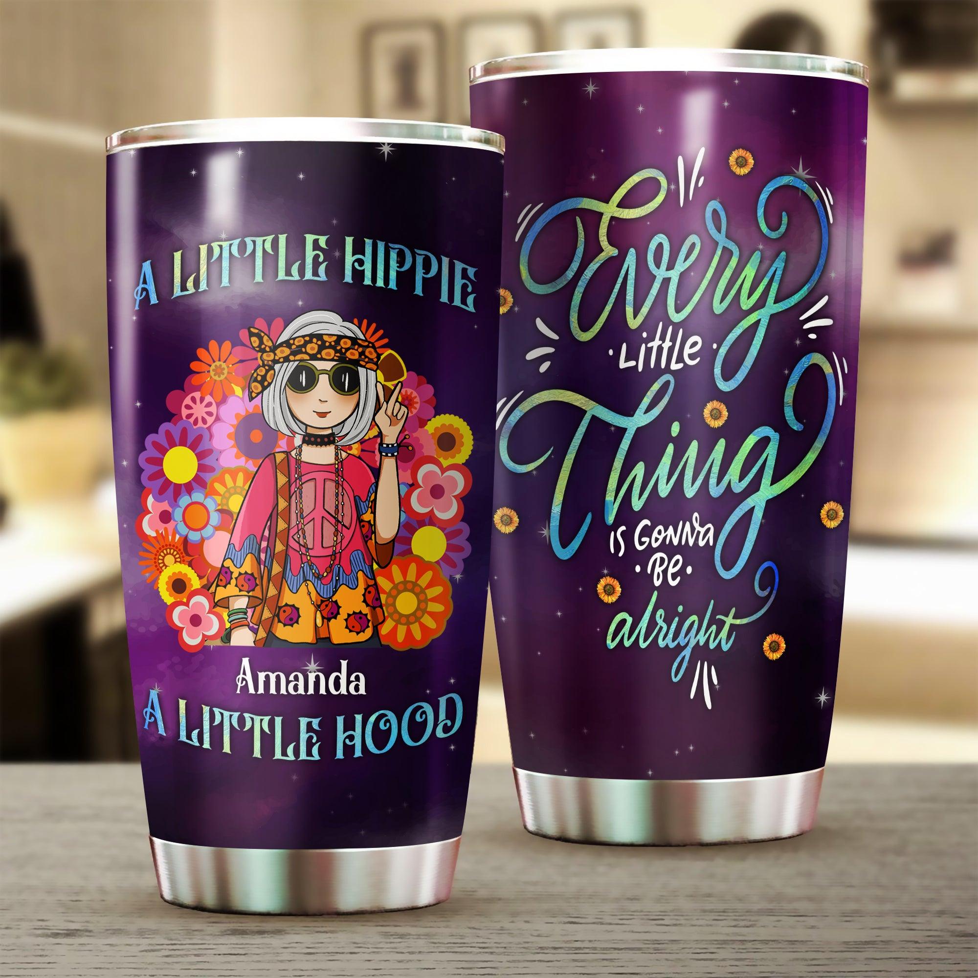 A Little Hippie Personalized Tumbler, Personalized Gift for Hippie Life, Hippie Lovers - TB098PS01 - BMGifts