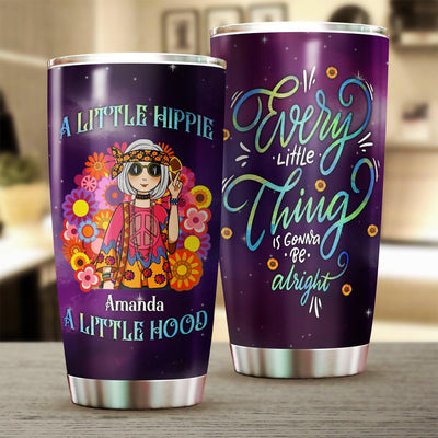 A Little Hippie Personalized Tumbler, Personalized Gift for Hippie Life, Hippie Lovers - TB098PS01 - BMGifts