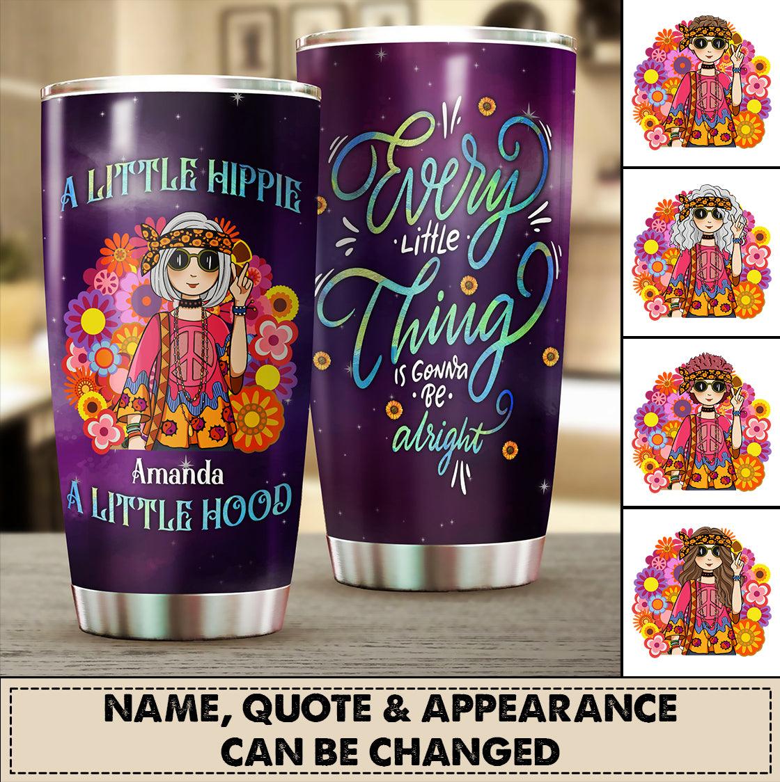 A Little Hippie Personalized Tumbler, Personalized Gift for Hippie Life, Hippie Lovers - TB098PS01 - BMGifts