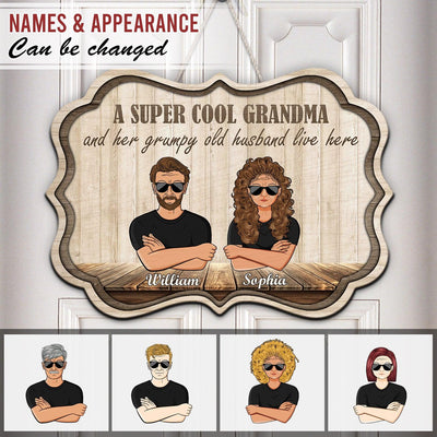 A Super Cool Grandma Personalized Custom Shaped Wooden Sign, Personalized Gift for Nana, Grandma, Grandmother, Grandparents - CS009PS05 - BMGifts (formerly Best Memorial Gifts)