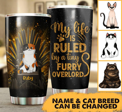 A Tiny Furry Overlord On The Throne Personalized Tumbler - TB022PS - BMGifts
