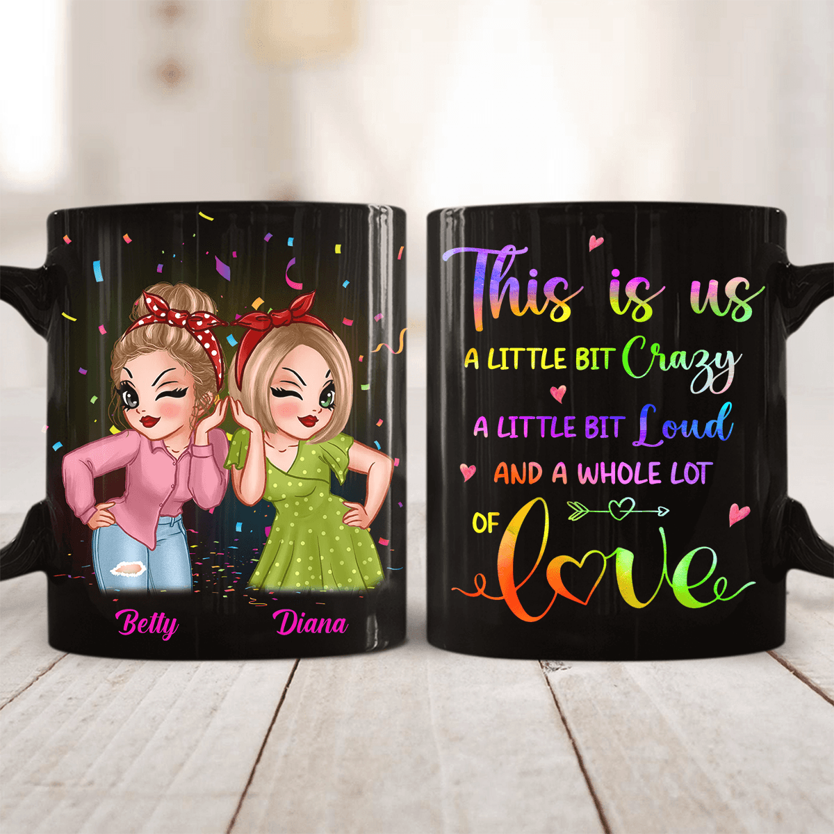 A Whole Lot Of Love Bestie Personalized Mug, Personalized Gift for Besties, Sisters, Best Friends, Siblings - MG101PS01 - BMGifts