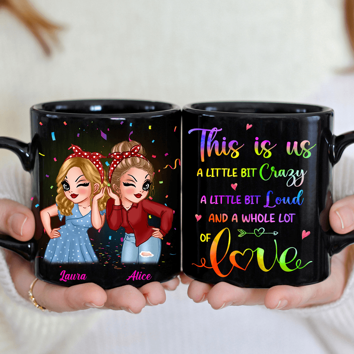 A Whole Lot Of Love Bestie Personalized Mug, Personalized Gift for Besties, Sisters, Best Friends, Siblings - MG101PS01 - BMGifts