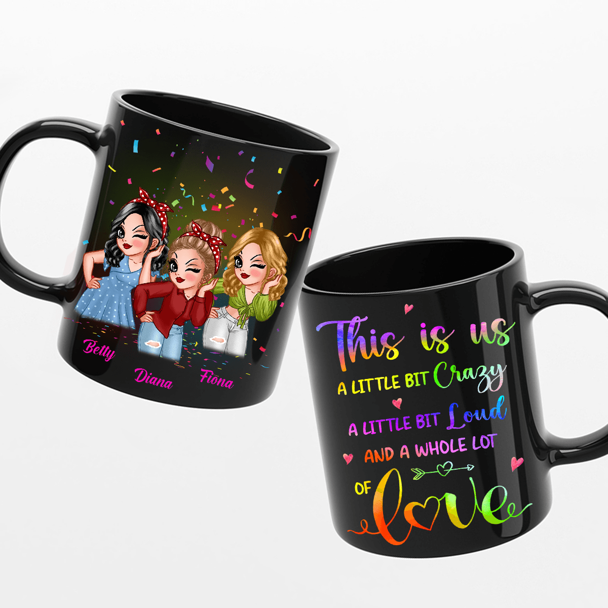 A Whole Lot Of Love Bestie Personalized Mug, Personalized Gift for Besties, Sisters, Best Friends, Siblings - MG101PS01 - BMGifts