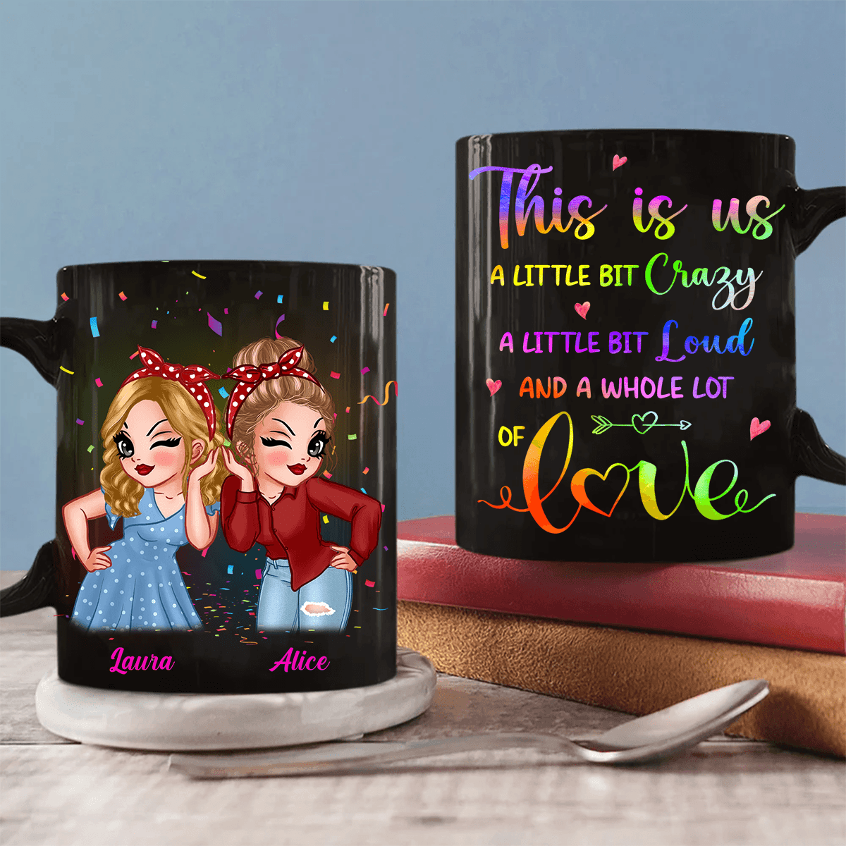 A Whole Lot Of Love Bestie Personalized Mug, Personalized Gift for Besties, Sisters, Best Friends, Siblings - MG101PS01 - BMGifts