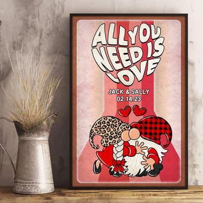 All You Need Is Love Couple Personalized Poster, Valentine Gift For Couples, Husband, Wife, Parents, Lovers - PT004PS12 - BMGifts