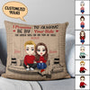 Always Be By Your Side Couple Personalized Linen Pillow, Personalized Valentine Gift for Couples, Husband, Wife, Parents, Lovers - PL039PS01 - BMGifts