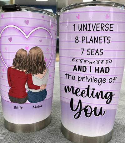 Always Beside You In Every Universe Bestie Personalized Tumbler, Personalized Gift for Besties, Sisters, Best Friends, Siblings - TB092PS02 - BMGifts