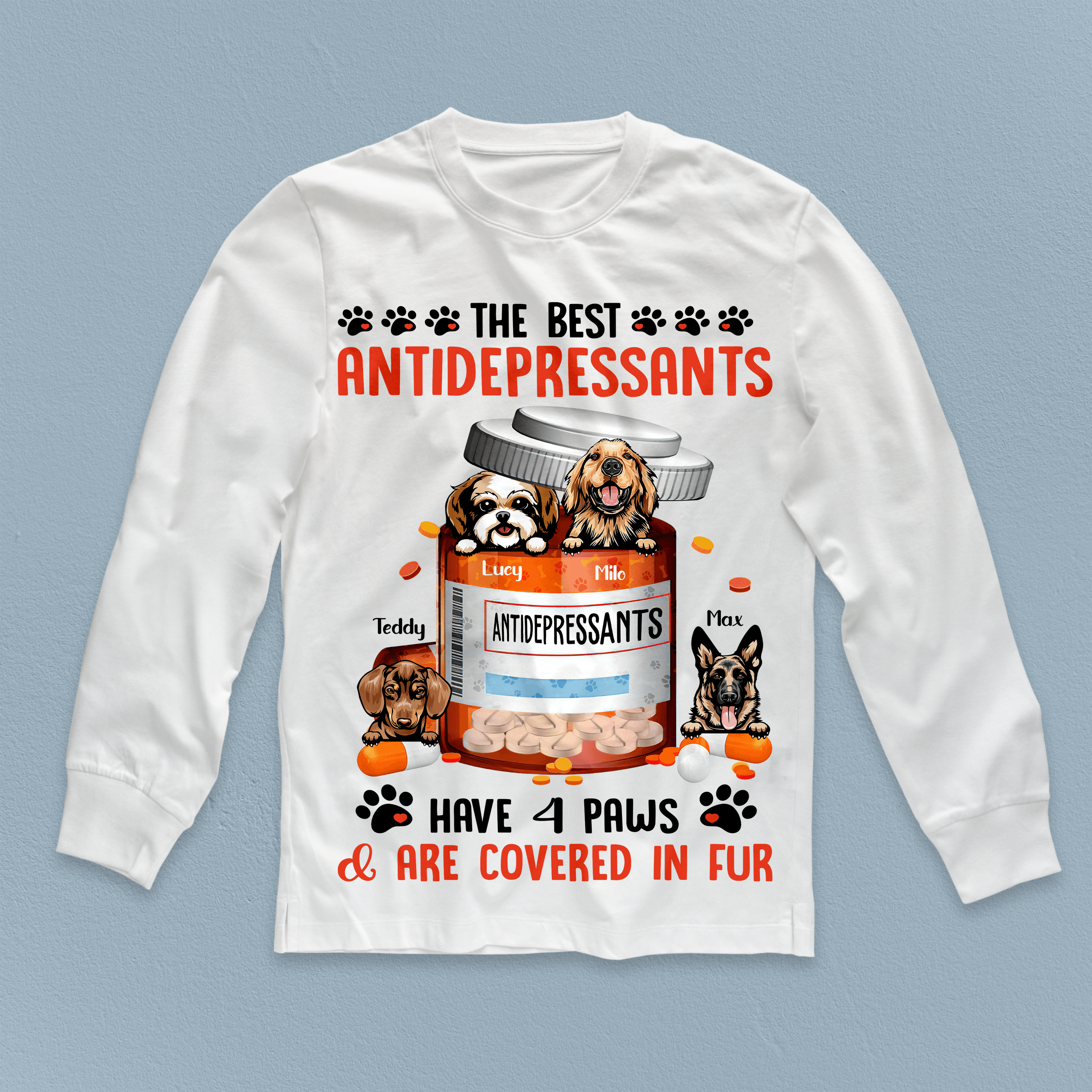 Antidepression For Soul Dog Personalized Shirt, Personalized Gift for Dog Lovers, Dog Dad, Dog Mom - TS222PS01 - BMGifts