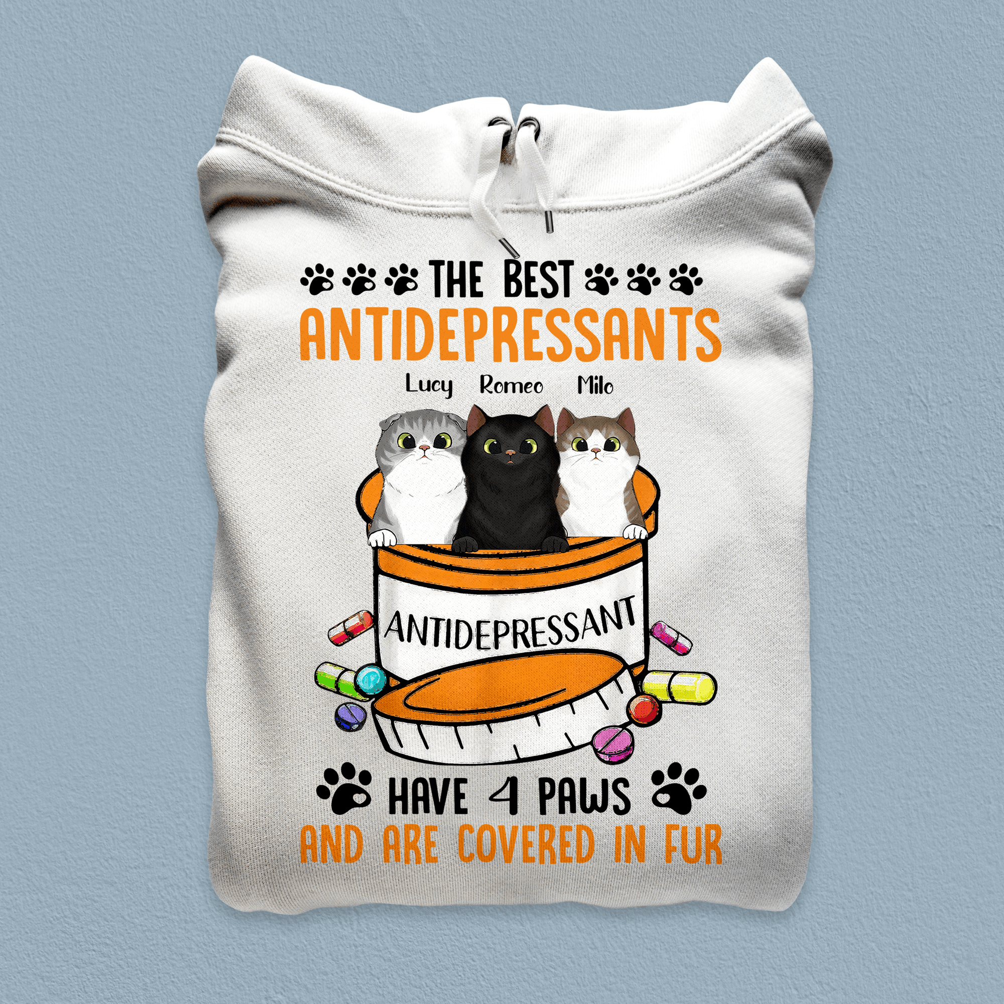 Antidepression For Your Soul Personalized Cat T-shirt, Personalized Gift  for Cat Lovers, Cat Mom, Cat