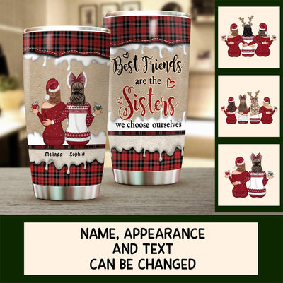 Best Friends Are The Sisters Personalized Tumbler, Personalized Gift for Besties, Sisters, Best Friends, Siblings - TB004PS02 - BMGifts
