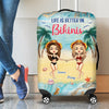 Bestie And Beach Is My Therapy Personalized Luggage Cover, Personalized Gift for Besties, Sisters, Best Friends, Siblings - LC013PS02 - BMGifts (formerly Best Memorial Gifts)
