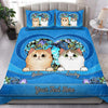 Big Heart Blue Cat Personalized Bedding Set, Mother’s Day Gift for Cat Lovers, Cat Mom, Cat Dad - BD126PS02 - BMGifts