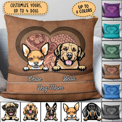 Big Heart Dog Personalized Linen Pillow, Mother’s Day Gift for Dog Lovers, Dog Dad, Dog Mom - PL062PS02 - BMGifts