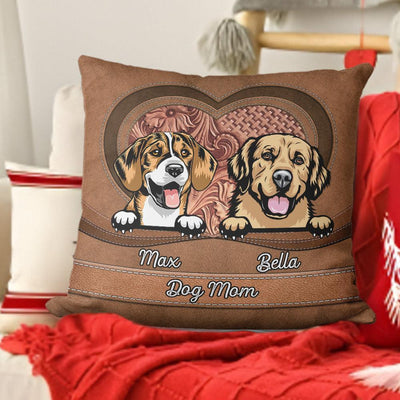 Big Heart Dog Personalized Linen Pillow, Mother’s Day Gift for Dog Lovers, Dog Dad, Dog Mom - PL062PS02 - BMGifts