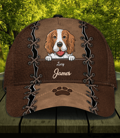 Brown Dog Paw Personalized Classic Cap, Personalized Gift for Dog Lovers, Dog Dad, Dog Mom - CP003PS07 - BMGifts