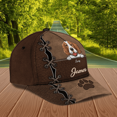Brown Dog Paw Personalized Classic Cap, Personalized Gift for Dog Lovers, Dog Dad, Dog Mom - CP003PS07 - BMGifts