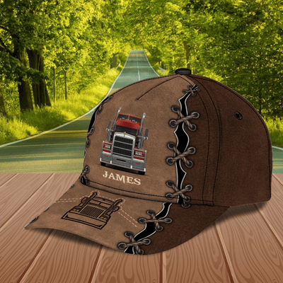 Brown Trucker Personalized Classic Cap, Personalized Gift for Truckers -CP018PS00 - BMGifts
