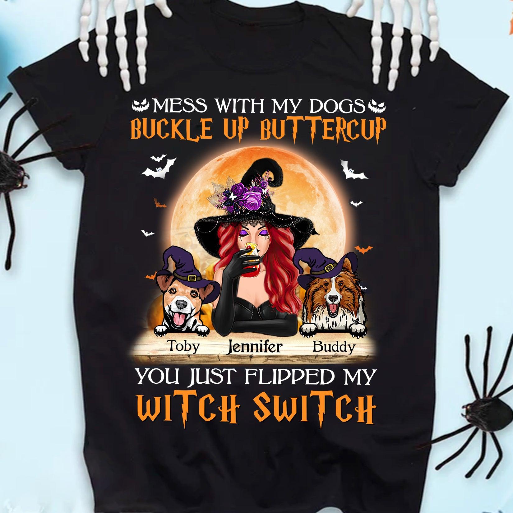 Buckle Up Buttercup Dog Personalized Shirt, Halloween Gift, Personalized Gift for Dog Lovers, Dog Dad, Dog Mom - TS281PS02 - BMGifts