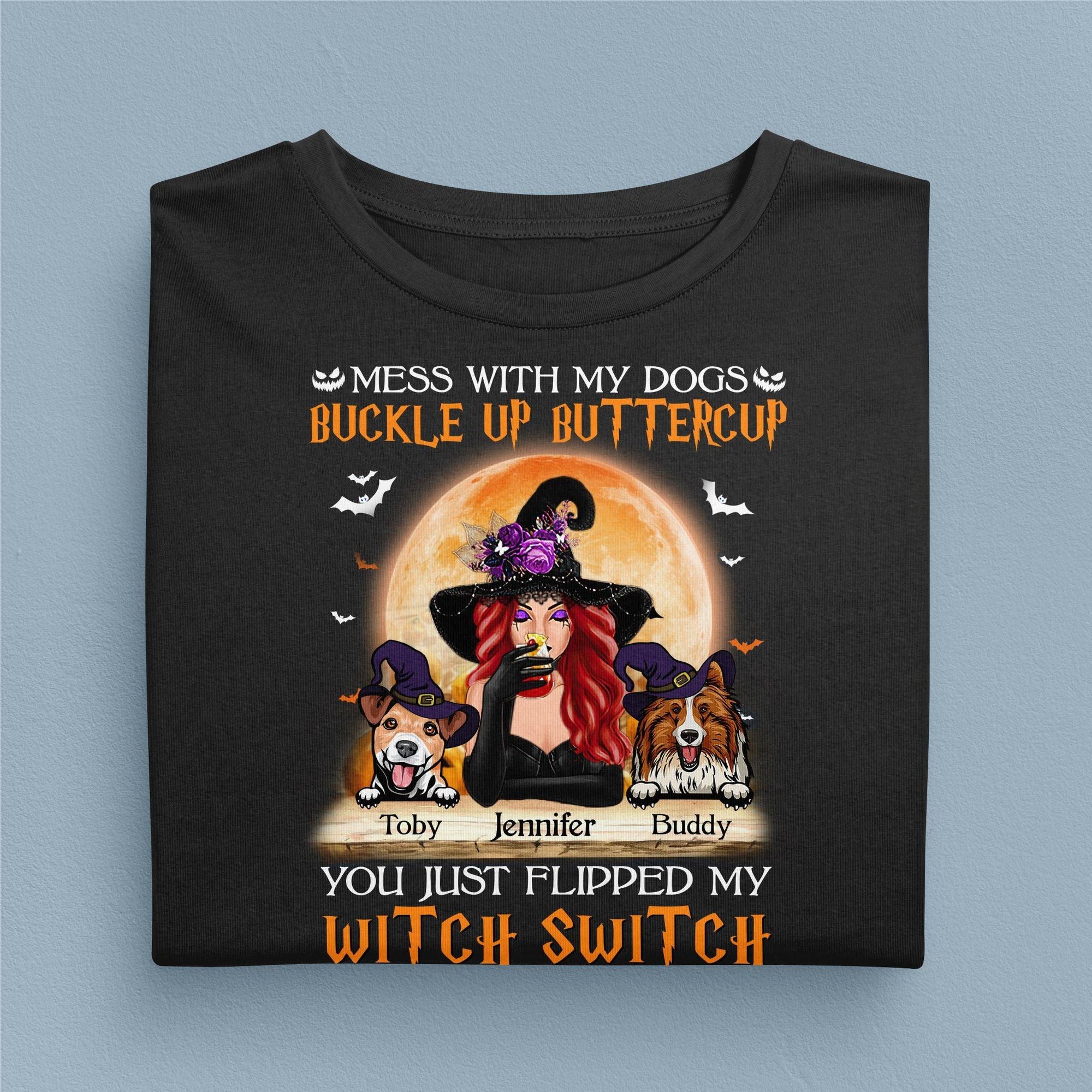 Buckle Up Buttercup Dog Personalized Shirt, Halloween Gift, Personalized Gift for Dog Lovers, Dog Dad, Dog Mom - TS281PS02 - BMGifts