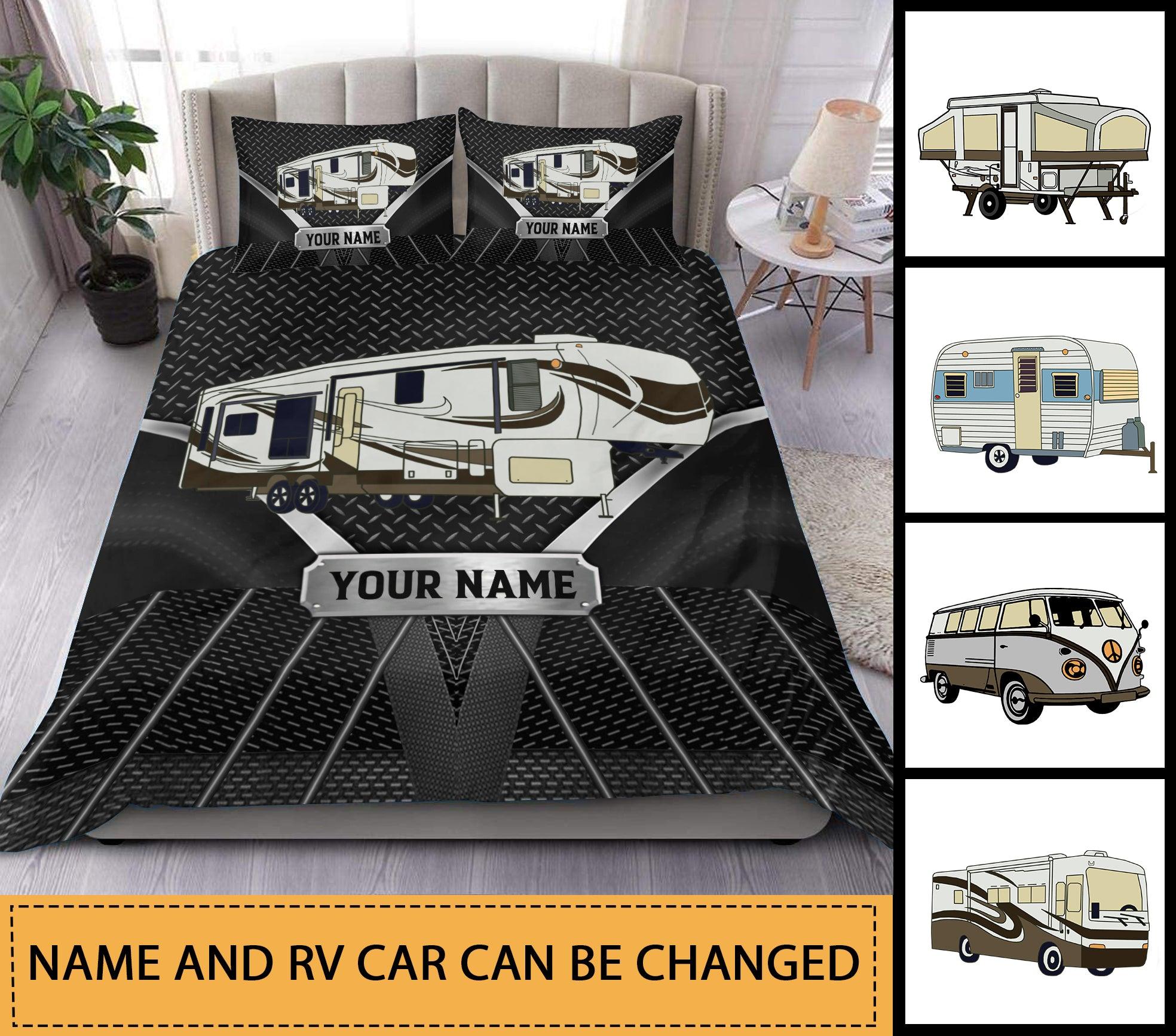 Camping Black Personalized Bedding Set, Personalized Gift for Camping Lovers - BD042PS08 - BMGifts (formerly Best Memorial Gifts)