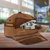 Camping Brown Leather Pattern Personalized Classic Cap, Personalized Gift for Camping Lovers - CP234PS07 - BMGifts