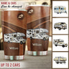 Camping Brown Leather Pattern Personalized Tumbler, Personalized Gift for Camping Lovers - TB008PS07 - BMGifts
