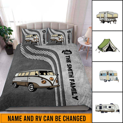 Camping Grey Personalized Bedding Set, Personalized Gift for Camping Lovers - BD041PS08 - BMGifts (formerly Best Memorial Gifts)