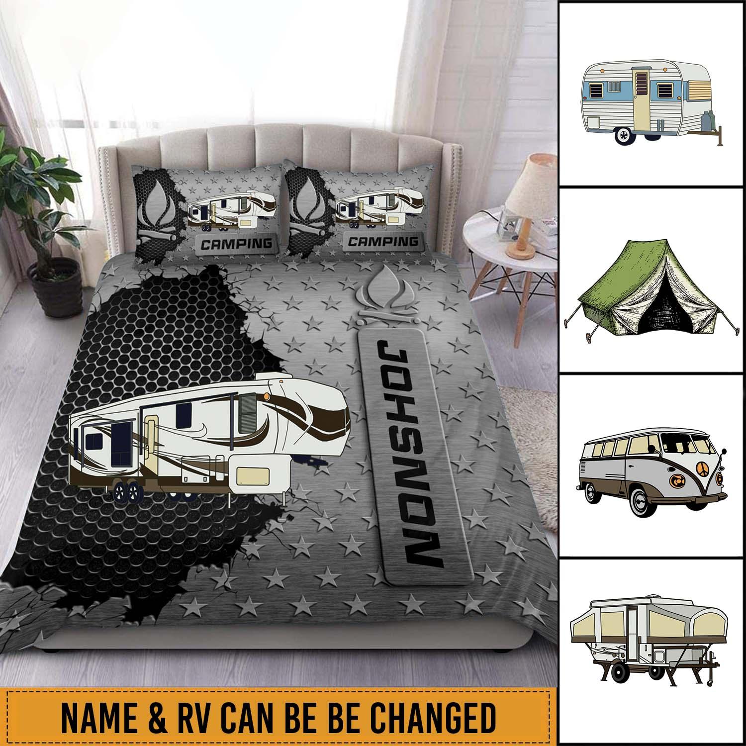 Camping Personalized Bedding Set, Personalized Gift for Camping Lovers - BD073PS04 - BMGifts (formerly Best Memorial Gifts)