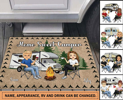 Camping Personalized Doormat, Personalized Gift for Camping Lovers - DM050PS05 - BMGifts