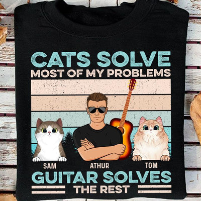 Cat And Guitar Personalized Shirt, Personalized Gift for Music Lovers, Guitar Lovers - TS232PS02 - BMGifts