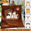 Cat Big Brown Heart Personalized Premium Blanket & Quilt, Personalized Gift for Cat Lovers, Cat Mom, Cat Dad - QB006PS08 - BMGifts