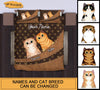 Cat Heart And Paw Pattern Personalized Bedding Set, Personalized Gift for Cat Lovers, Cat Mom, Cat Dad - BD045PS07 - BMGifts (formerly Best Memorial Gifts)