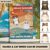 Cat Hello Summer Personalized Flag, Personalized Gift for Cat Lovers, Cat Mom, Cat Dad - GA006PS07 - BMGifts