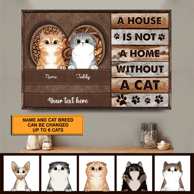 Cat House Home Personalized Poster, Personalized Gift for Cat Lovers, Cat Mom, Cat Dad - PT001PS08 - BMGifts (formerly Best Memorial Gifts)